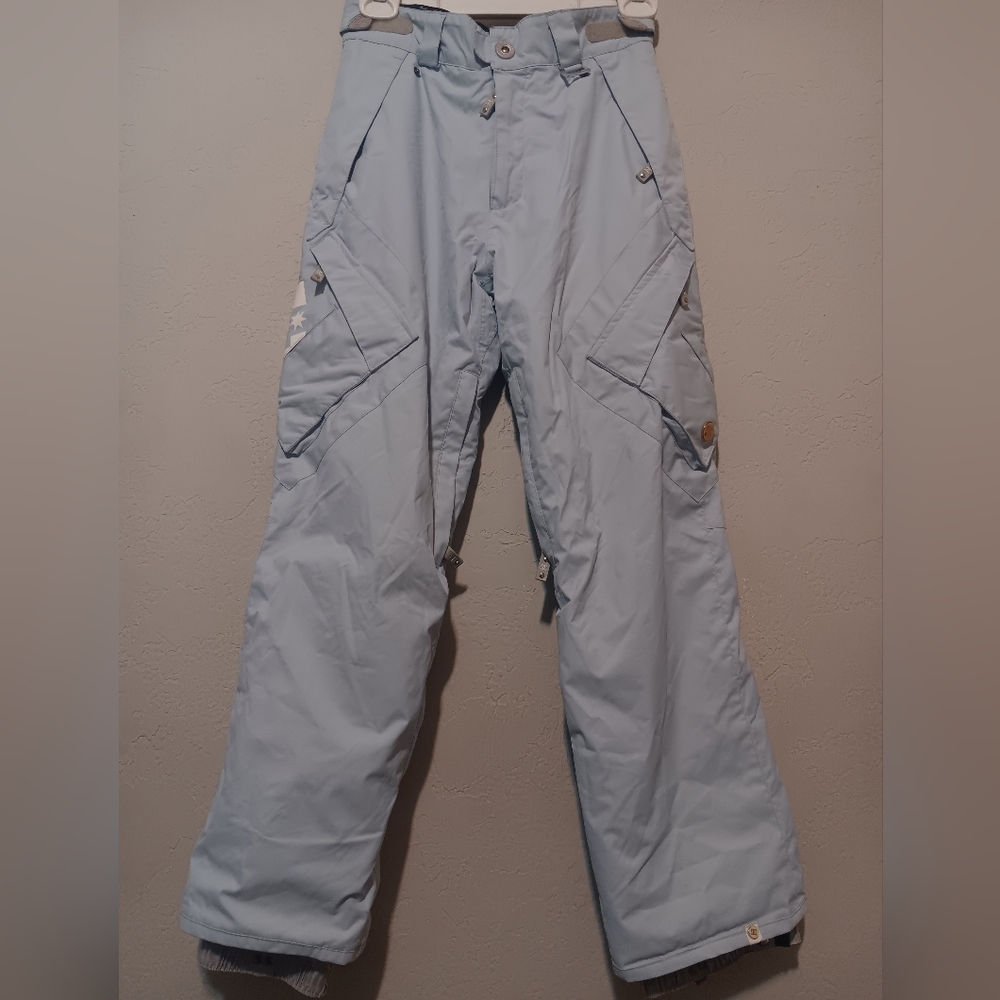 DG Exotex 5000 Snow Pants Waterproof Layared Pockets Ski Girls SzL (14) Blue